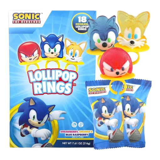 Sonic the Hedgehog Individually Wrapped Lollipop Rings